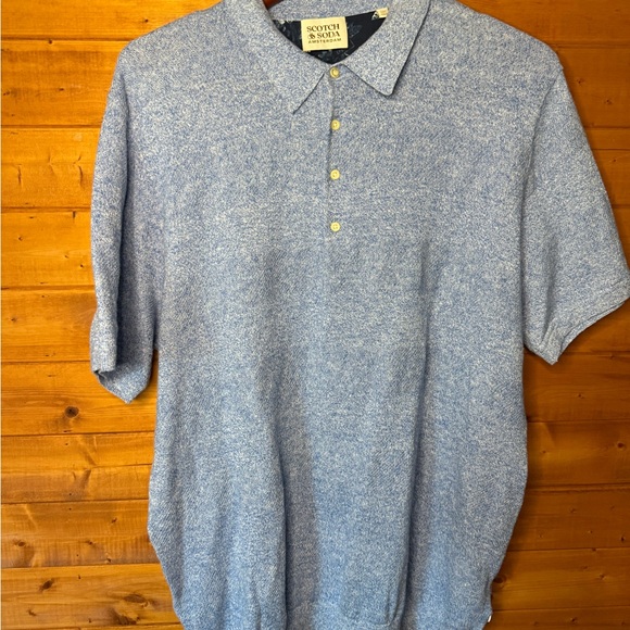 $188 Scotch & soda knit polo men’s XXL sky blue - Picture 10 of 13